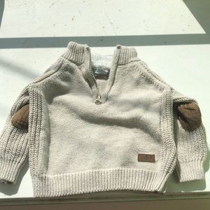 PrimeMart Tan sweater with zipper